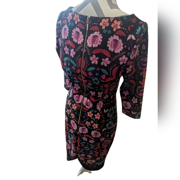 Eliza J Neiman Marcus Floral Black Dress - Picture 2 of 5